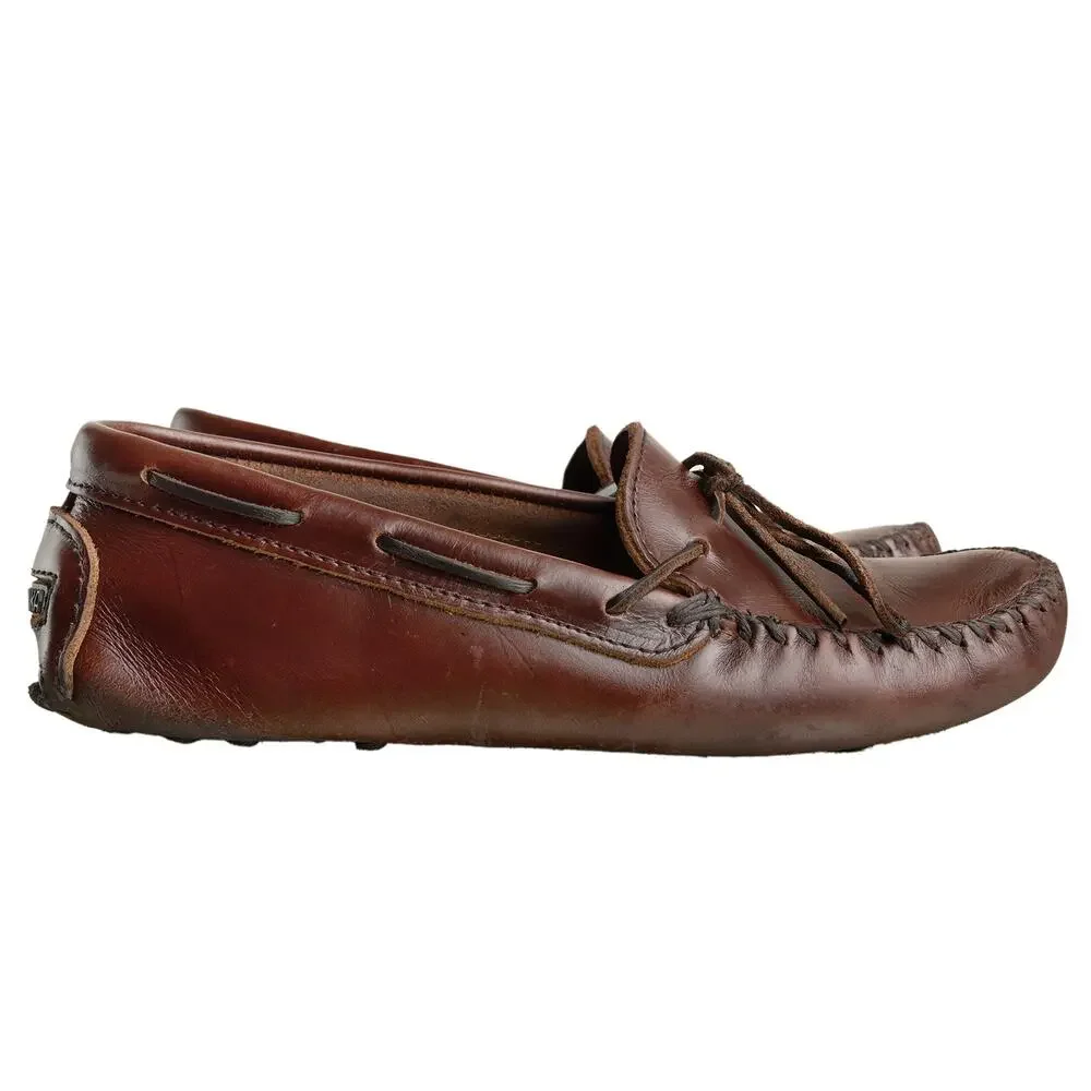 Minnetonka Classic Leather Driving Moccasins - Dark Brown (Style 798) - Sz 10